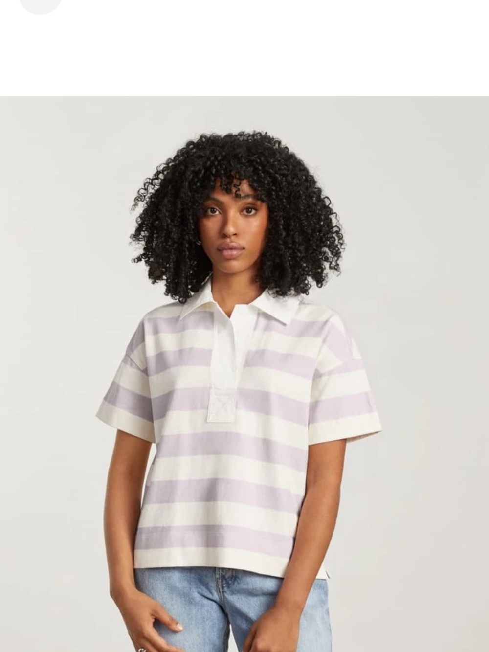 Everlane Top XS Rugby Polo Purple